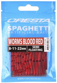Cresta Spaghetti Worms Blood Red 8,11,22mm