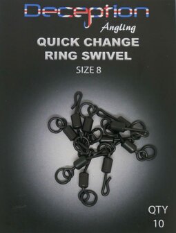 Deception Angling Ring Swivels size 8 qty: 10