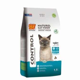 BF Petfood Control Urinary &amp; Sterilised - Kattenvoer - Kip - Zalm - 1,5 kg