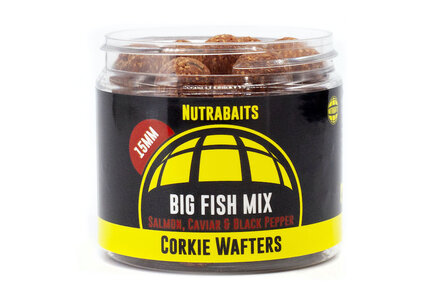 Nutrabaits Big Fish Mix - 18mm (Salmon, Caviar &amp; Black Pepper) Pot CORKIE WAFTER HOOKBAIT RANGE