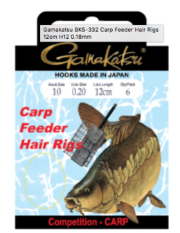 GAMAKATSU BKS-3323B FEEDER HAIR RIGS 40cm Lijn:  0.10 Haak:20