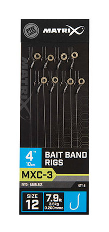 Matrix MXC-3 4” BAIT BAND RIGS  Size 12 / 0.20mm
