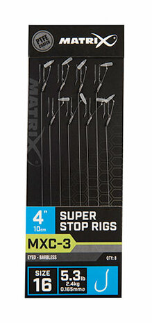 Matrix MXC-3 Super Stop Rigs 10cm/4ins  Size 16 / 0.165mm
