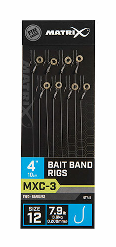 Matrix MXC-3 4&rdquo; BAIT BAND RIGS  Size 12 / 0.20mm