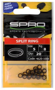 Spro Splitring 'Matt Black' Maat 5 (20 stuks) Spro Splitring 'Matt Black' Maat 5 (20 stuks)
