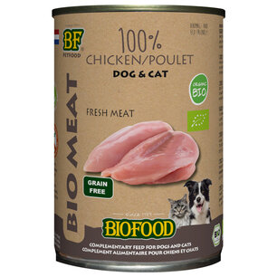 Bf Organic 100% Kip - Hondenvoer - 400 g Blik Bf Organic 100% Kip - Hondenvoer - 400 g Blik