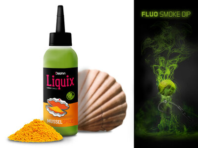Delphin Fluo dip D SNAX LiquiX /100ml Mussels-Spices