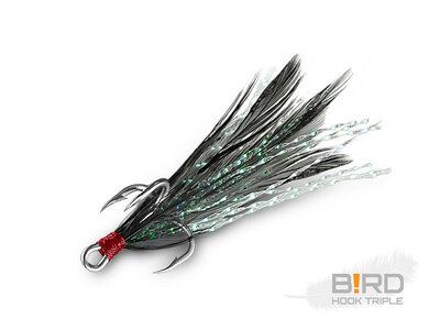 Delphin   B!RD Hook TRIPLE / 3pcs black feathers   NR10